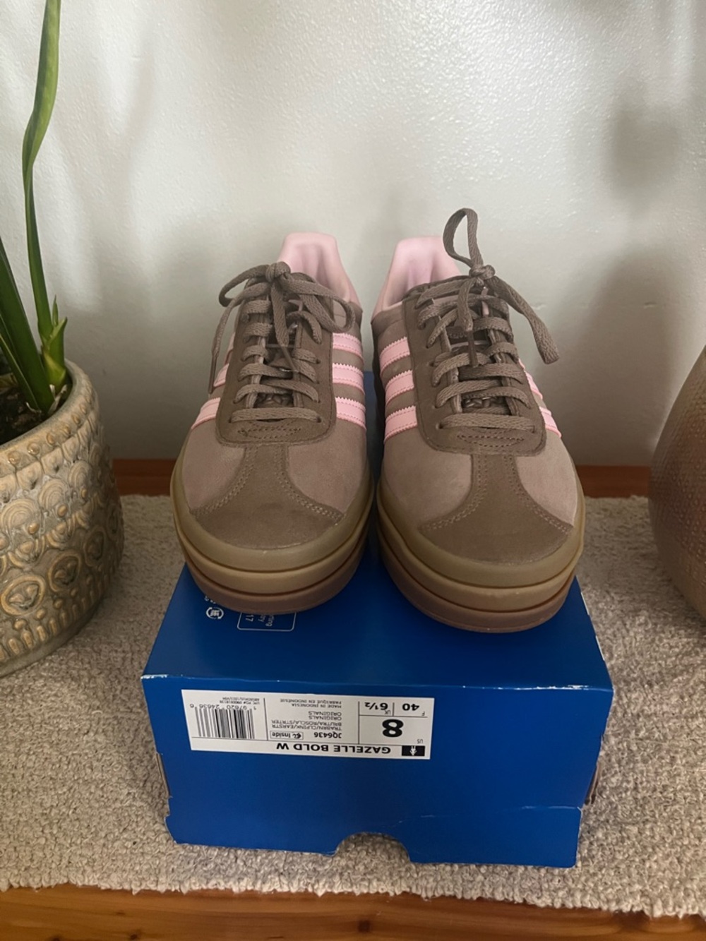 adidas Gazelle Bold Sneakers — Brown and Light Pink - Picture 2 of 5